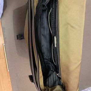 Prada Nylon Sling Bag Army Green with Leather